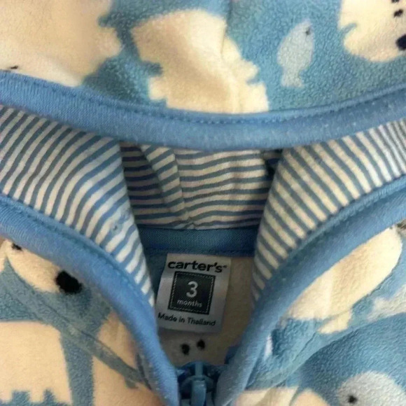 Carter’s - full zip  fleece hoodie jacket. Size 3 months - Picture 2 of 6